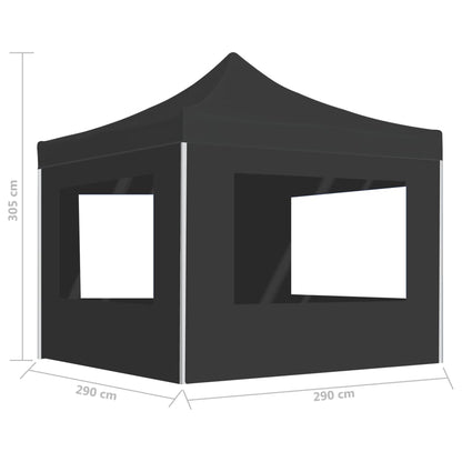 vidaXL Tente de réception pliable à parois Aluminium 3 x 3m Anthracite