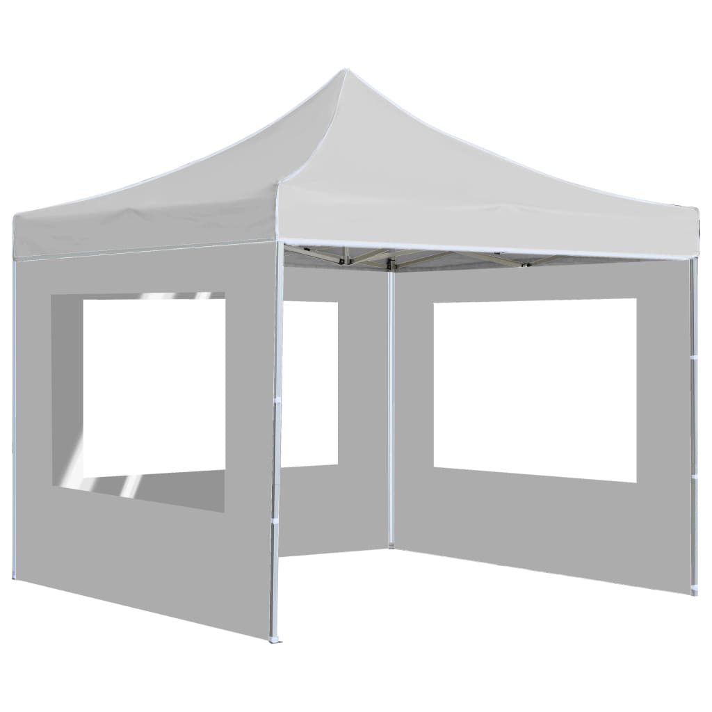 vidaXL Tente de réception pliable avec parois Aluminium 3x3 m Blanc