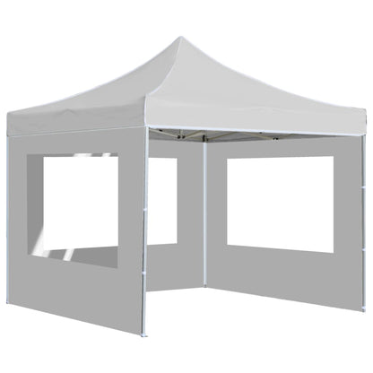 vidaXL Tente de réception pliable avec parois Aluminium 3x3 m Blanc