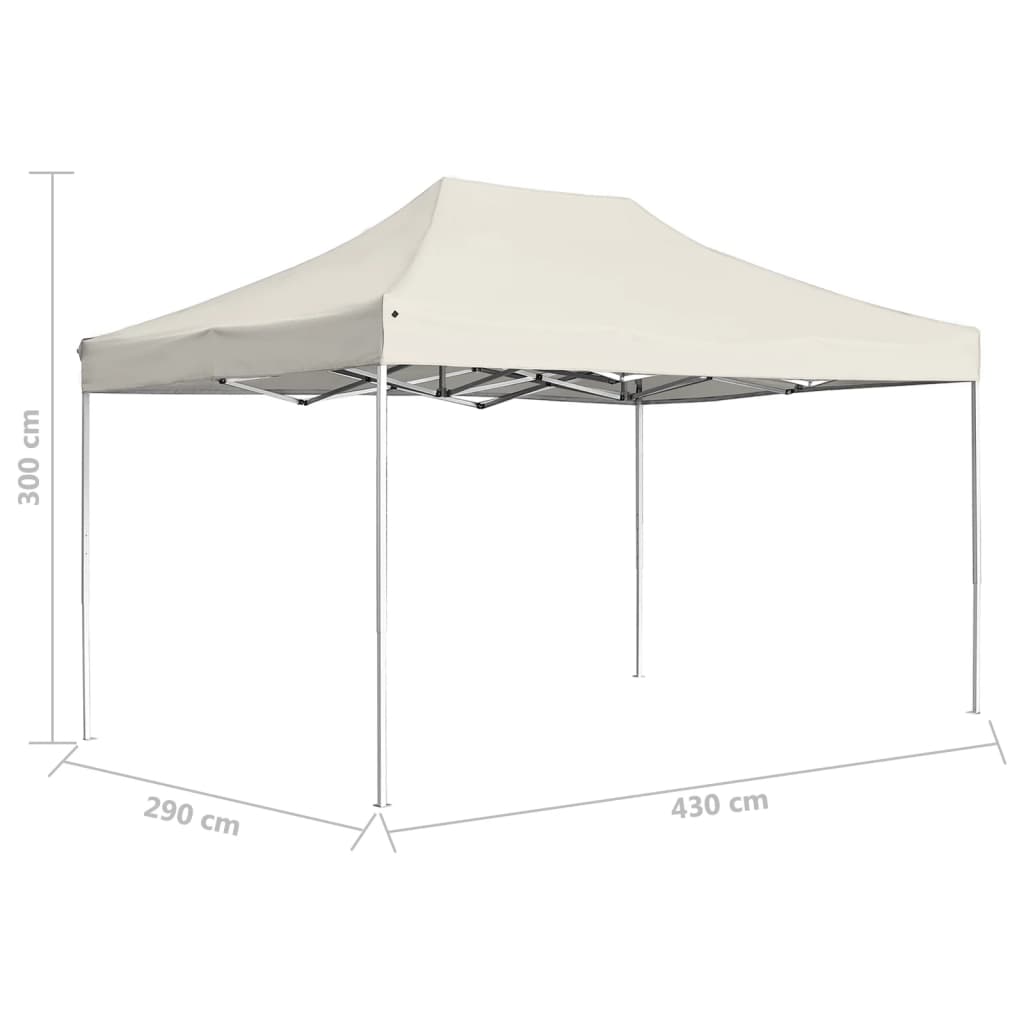 vidaXL Tente de réception pliable Aluminium 4,5x3 m Crème