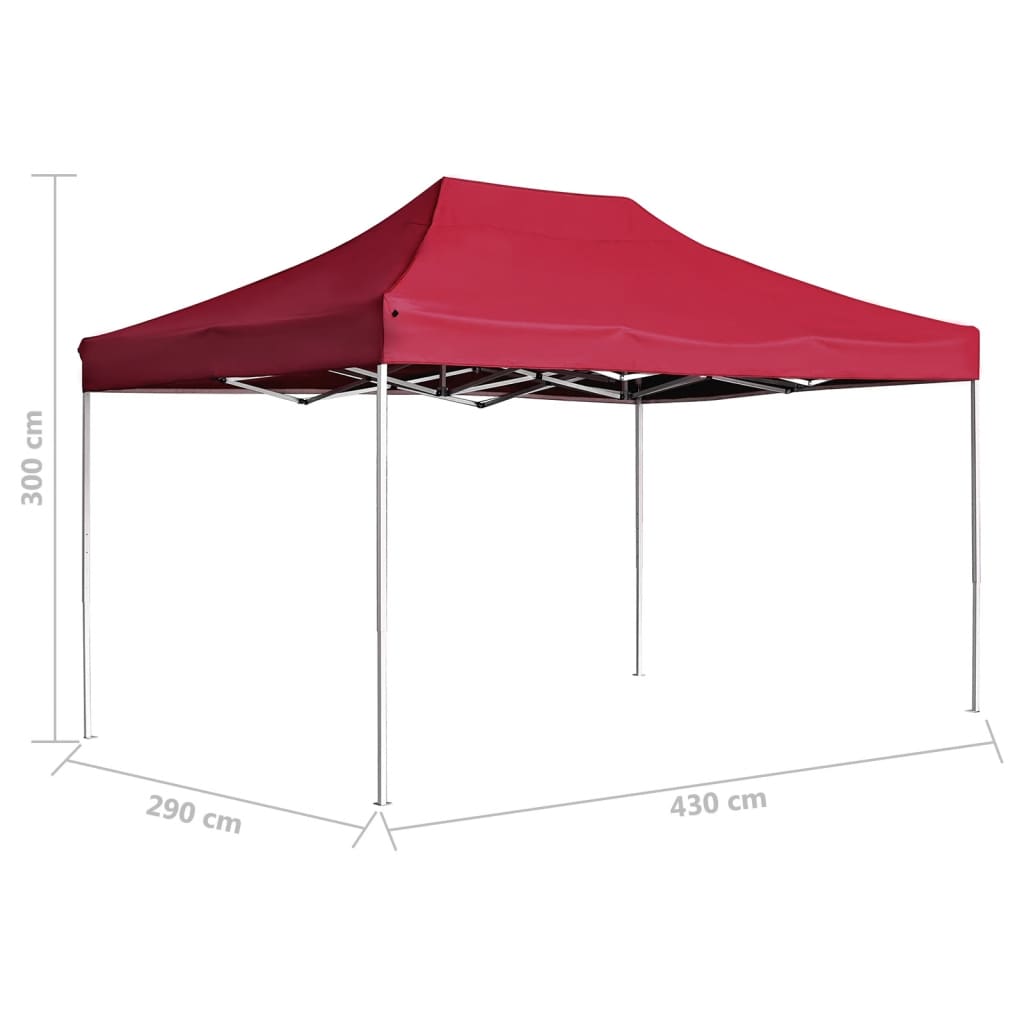 vidaXL Tente de réception pliable Aluminium 4,5x3 m Bordeaux
