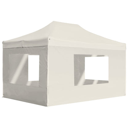 vidaXL Tente de réception pliable avec parois Aluminium 4,5x3 m Crème