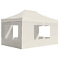 vidaXL Tente de réception pliable avec parois Aluminium 4,5x3 m Crème
