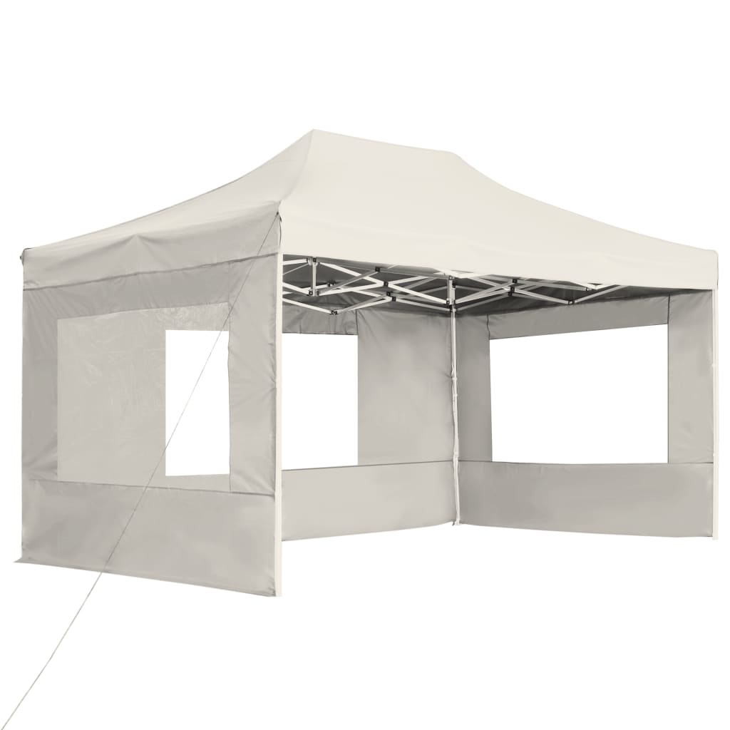 vidaXL Tente de réception pliable avec parois Aluminium 4,5x3 m Crème