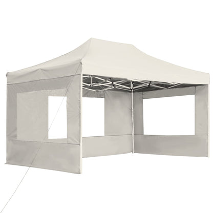 vidaXL Tente de réception pliable avec parois Aluminium 4,5x3 m Crème
