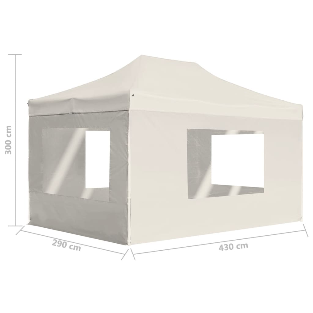 vidaXL Tente de réception pliable avec parois Aluminium 4,5x3 m Crème