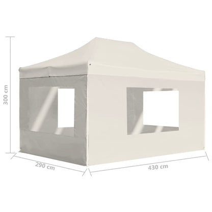 vidaXL Tente de réception pliable avec parois Aluminium 4,5x3 m Crème
