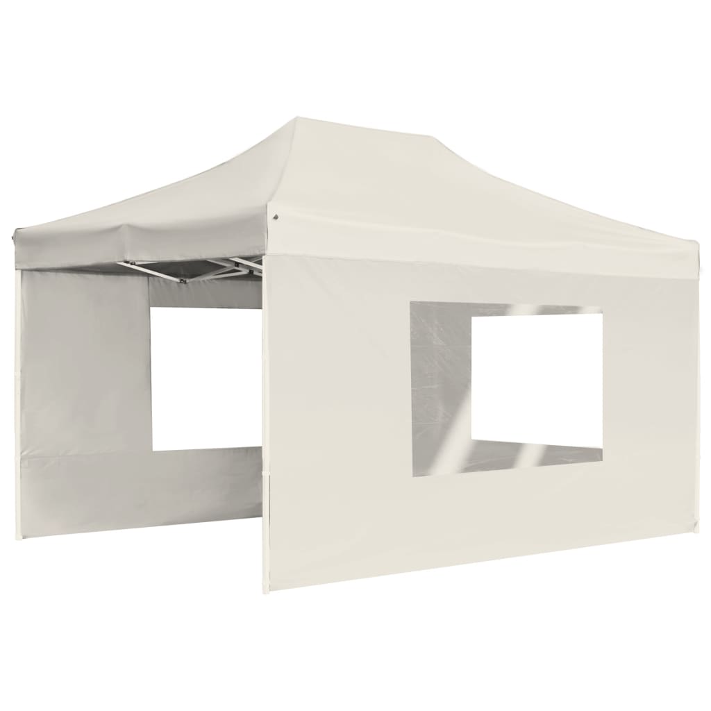 vidaXL Tente de réception pliable avec parois Aluminium 4,5x3 m Crème