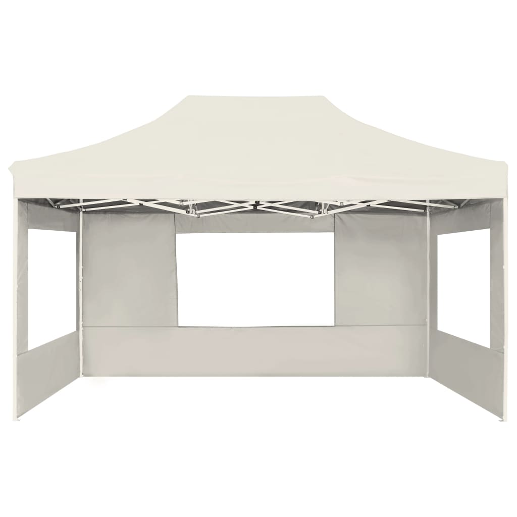 vidaXL Tente de réception pliable avec parois Aluminium 4,5x3 m Crème