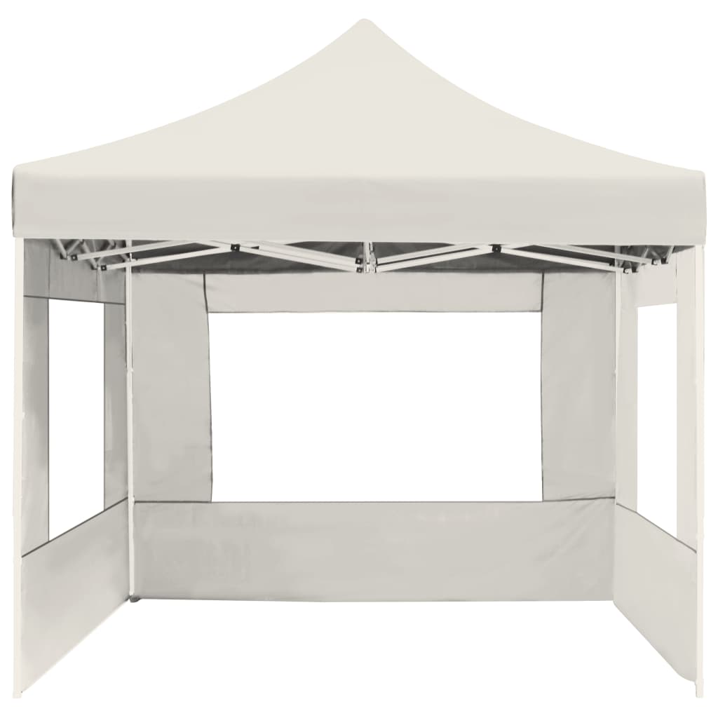 vidaXL Tente de réception pliable avec parois Aluminium 4,5x3 m Crème