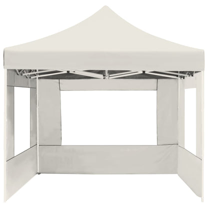 vidaXL Tente de réception pliable avec parois Aluminium 4,5x3 m Crème