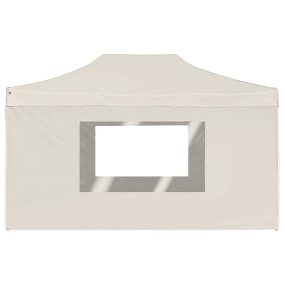 vidaXL Tente de réception pliable avec parois Aluminium 4,5x3 m Crème