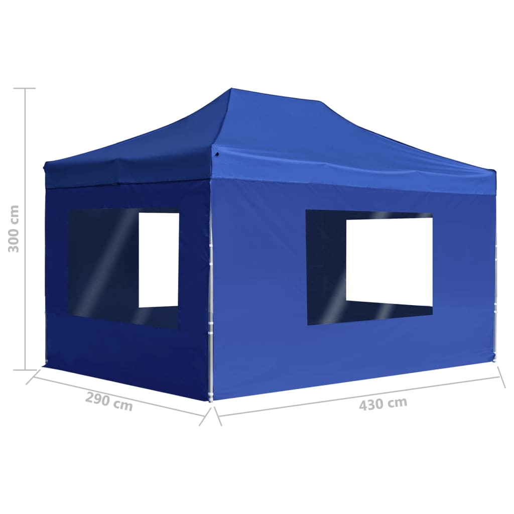vidaXL Tente de réception pliable avec parois Aluminium 4,5x3 m Bleu