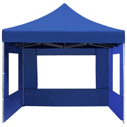 vidaXL Tente de réception pliable avec parois Aluminium 4,5x3 m Bleu
