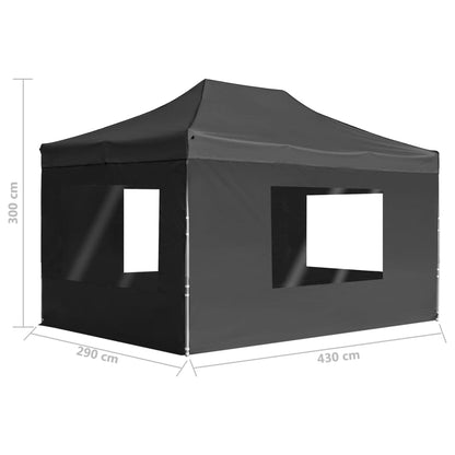 vidaXL Tente de réception pliable à parois Aluminium 4,5x3m Anthracite