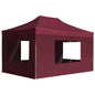 vidaXL Tente de réception pliable et parois Aluminium 4,5x3 m Bordeaux