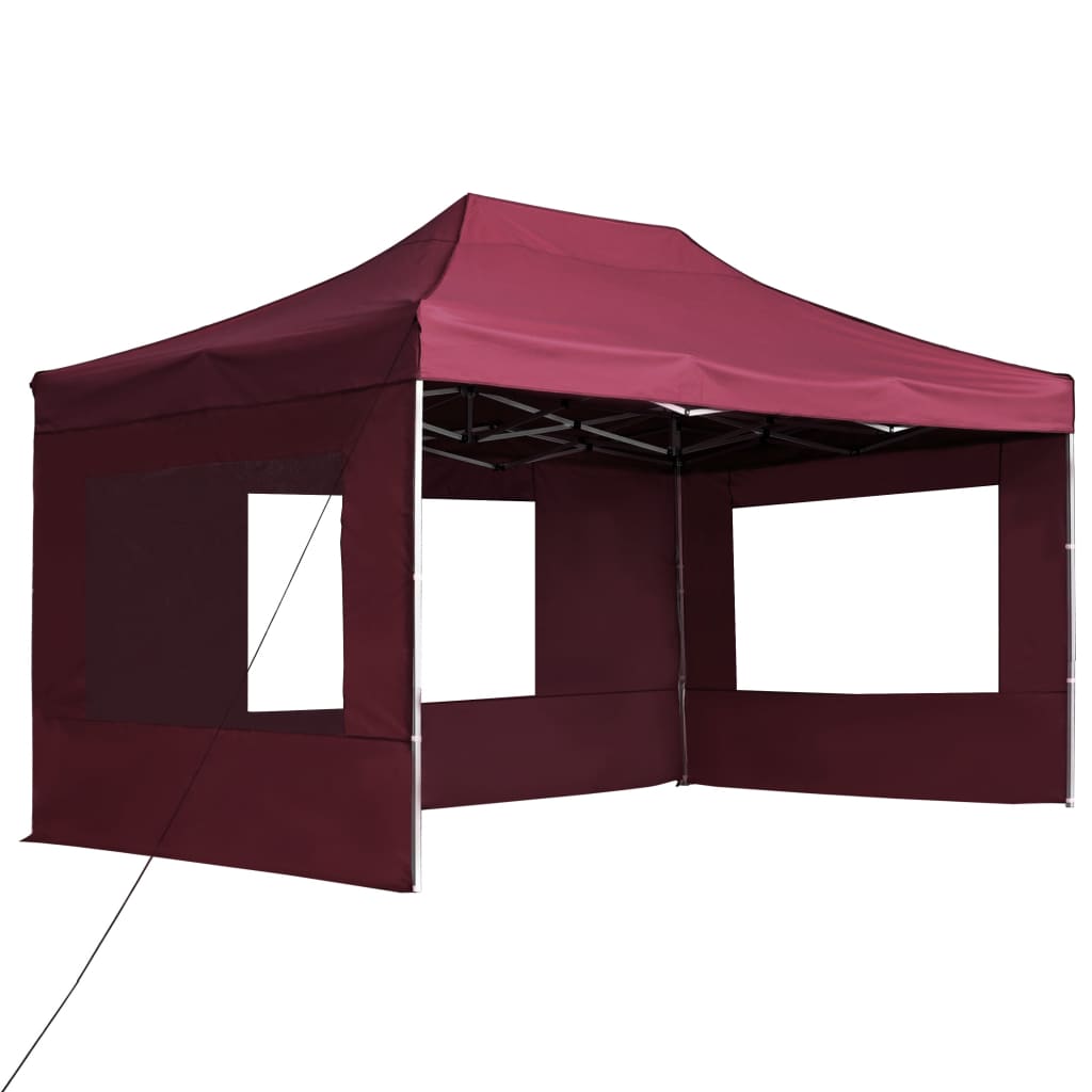 vidaXL Tente de réception pliable et parois Aluminium 4,5x3 m Bordeaux