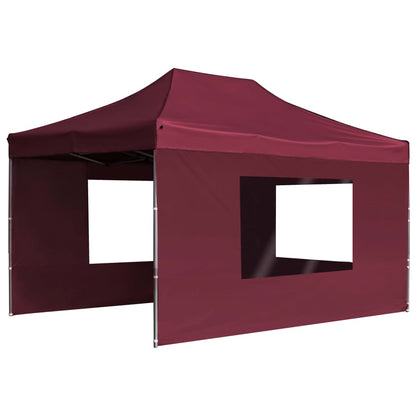 vidaXL Tente de réception pliable et parois Aluminium 4,5x3 m Bordeaux