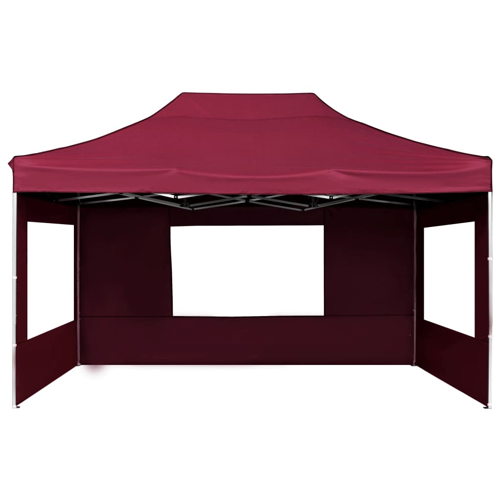 vidaXL Tente de réception pliable et parois Aluminium 4,5x3 m Bordeaux