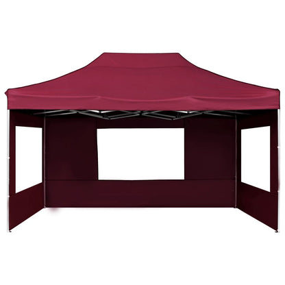 vidaXL Tente de réception pliable et parois Aluminium 4,5x3 m Bordeaux