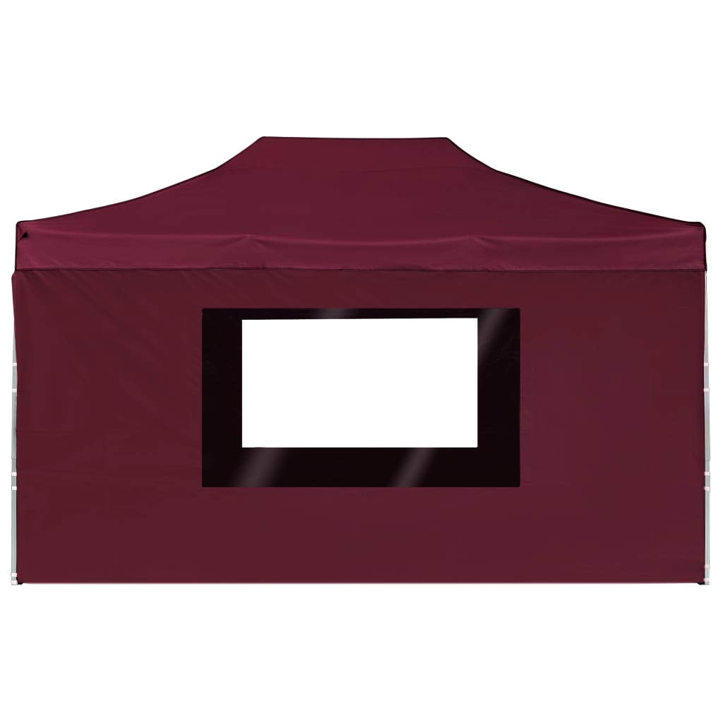 vidaXL Tente de réception pliable et parois Aluminium 4,5x3 m Bordeaux