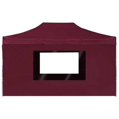 vidaXL Tente de réception pliable et parois Aluminium 4,5x3 m Bordeaux