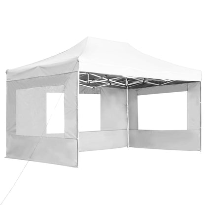 vidaXL Tente de réception pliable avec parois Aluminium 4,5x3 m Blanc