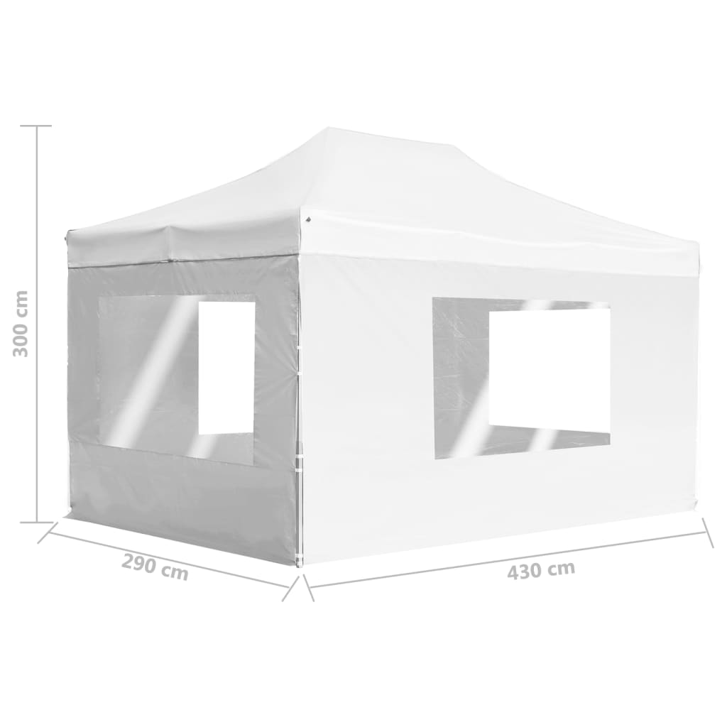 vidaXL Tente de réception pliable avec parois Aluminium 4,5x3 m Blanc