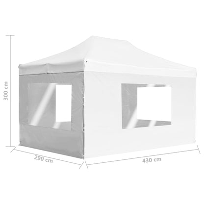 vidaXL Tente de réception pliable avec parois Aluminium 4,5x3 m Blanc