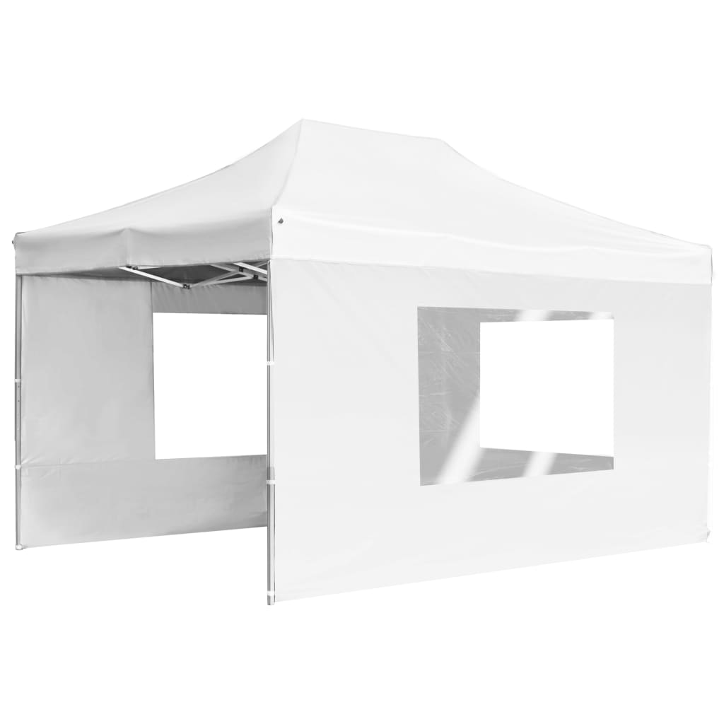 vidaXL Tente de réception pliable avec parois Aluminium 4,5x3 m Blanc