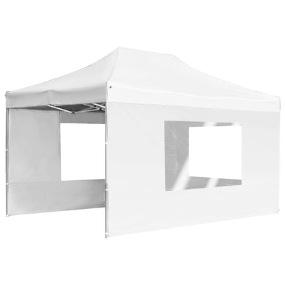 vidaXL Tente de réception pliable avec parois Aluminium 4,5x3 m Blanc