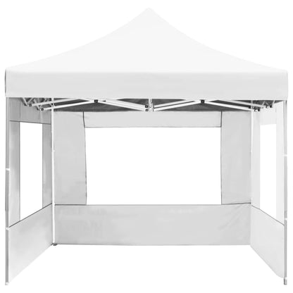 vidaXL Tente de réception pliable avec parois Aluminium 4,5x3 m Blanc