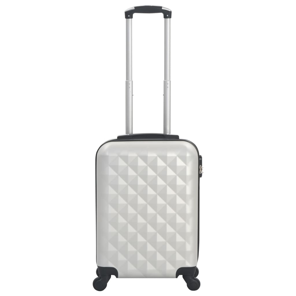 vidaXL Valise rigide Argenté brillant ABS