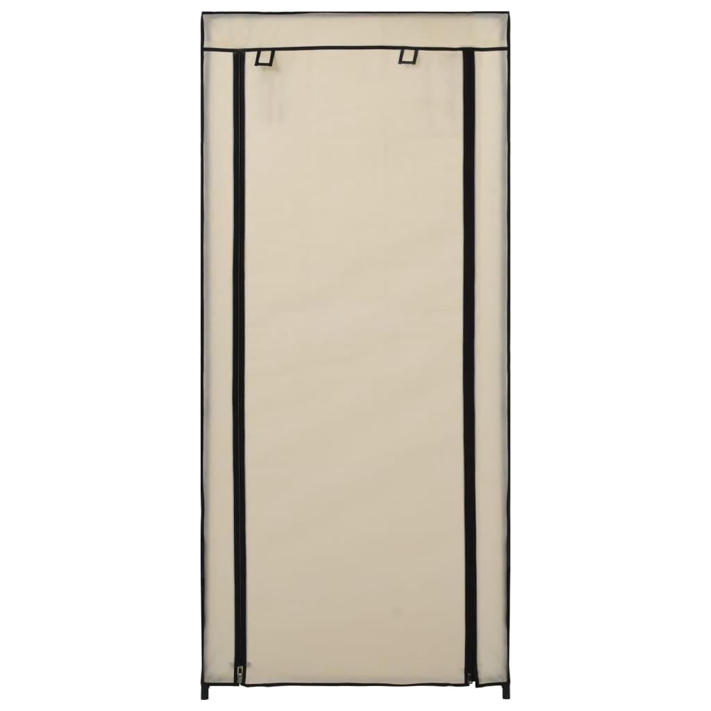 vidaXL Armoire à chaussures avec housse Crème 58x28x106 cm Tissu