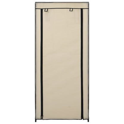 vidaXL Armoire à chaussures avec housse Crème 58x28x106 cm Tissu