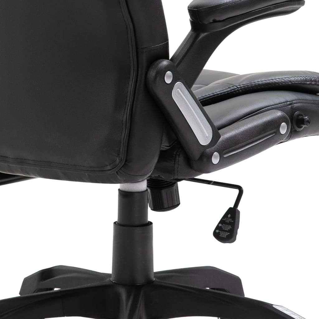 vidaXL Chaise de bureau Noir Similicuir