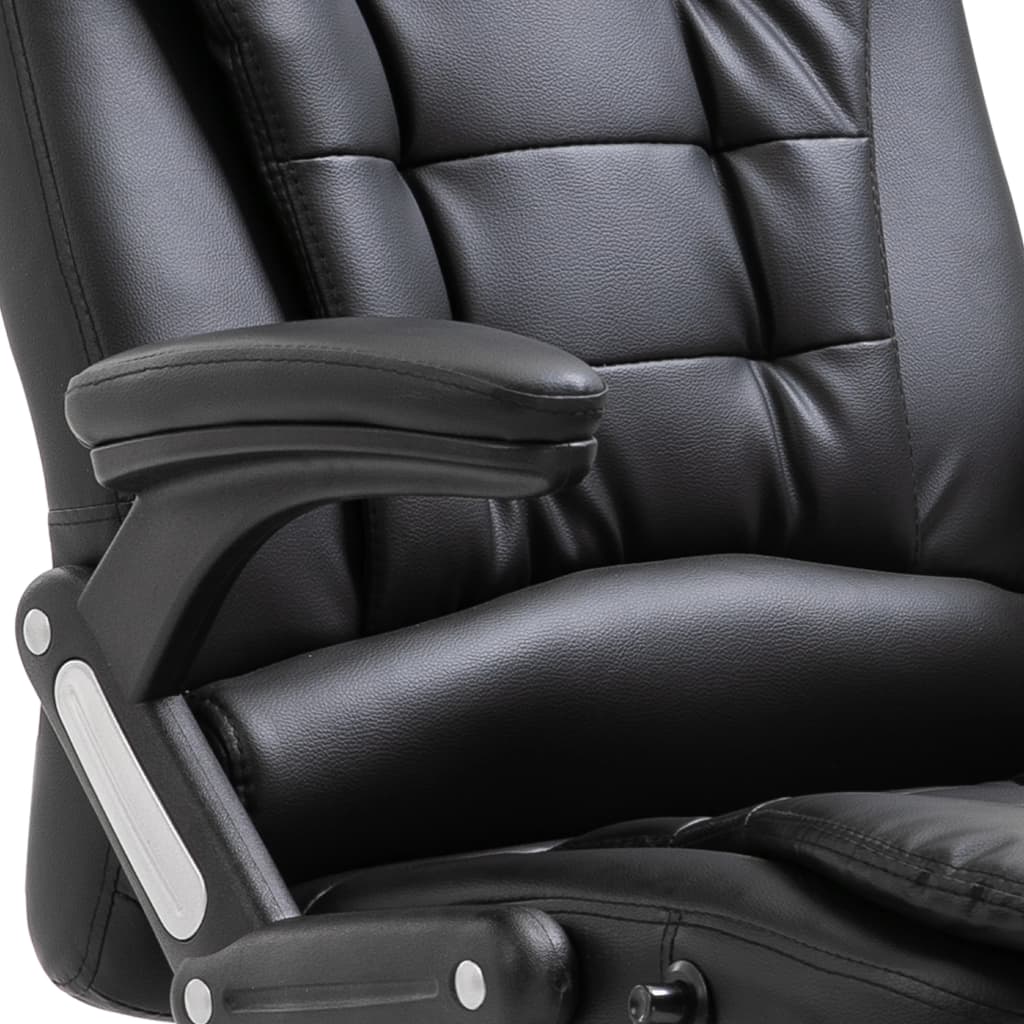 vidaXL Chaise de bureau Noir Similicuir