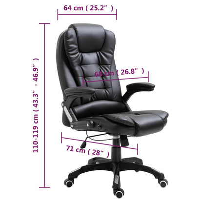 vidaXL Chaise de bureau Noir Similicuir