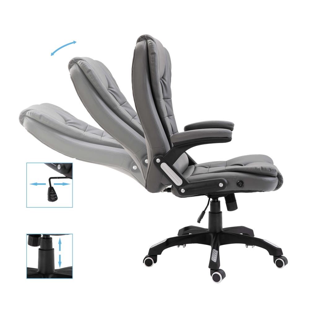 vidaXL Chaise de bureau Anthracite Similicuir