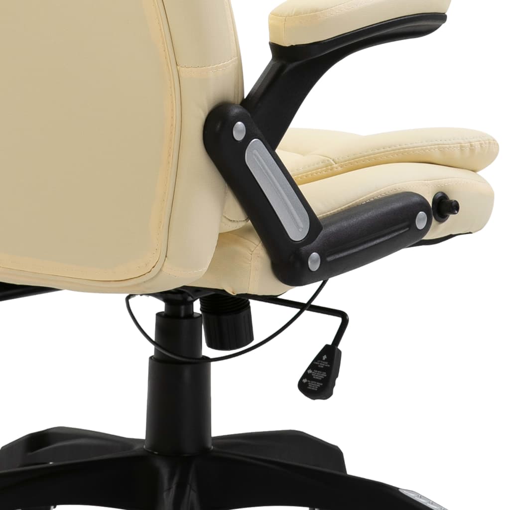 vidaXL Chaise de bureau Crème Similicuir