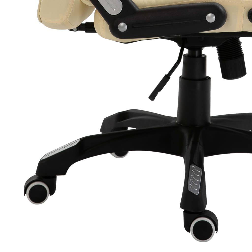 vidaXL Chaise de bureau Crème Similicuir