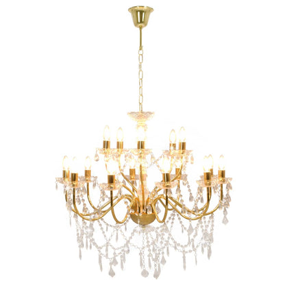 vidaXL Lustre 2 couches Doré 15 ampoules E14