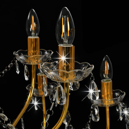 vidaXL Lustre 2 couches Doré 15 ampoules E14
