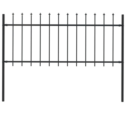 vidaXL Clôture de jardin avec dessus en lance Acier 1,7 x 0,8 m Noir