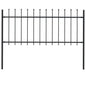 vidaXL Clôture de jardin avec dessus en lance Acier 1,7 x 0,8 m Noir