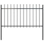 vidaXL Clôture de jardin avec dessus en lance Acier 1,7 x 1 m Noir