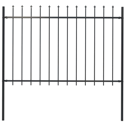 vidaXL Clôture de jardin avec dessus en lance Acier 1,7 x 1,2 m Noir