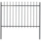 vidaXL Clôture de jardin avec dessus en lance Acier 1,7 x 1,2 m Noir