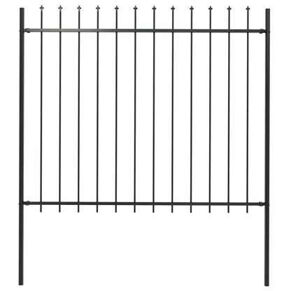 vidaXL Clôture de jardin avec dessus en lance Acier 1,7 x 1,5 m Noir