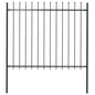 vidaXL Clôture de jardin avec dessus en lance Acier 1,7 x 1,5 m Noir